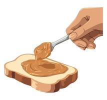 Peanut butter spread on toast vector