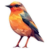 A bird is shown in a low polygonal style vector