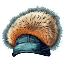 A hat with a fur on it vector