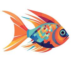 A colorful fish with a geometric pattern on it vector