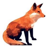 A fox is shown in a low polygonal style vector