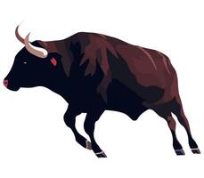 A bull is running on a white background vector