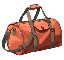 An orange duffel bag on a white background vector
