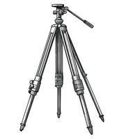 A drawing of a tripod on a white background vector