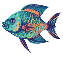 A colorful fish with a large mouth vector