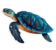 Sea turtle illustration isolated on white background vector