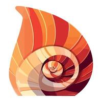 A colorful shell with a spiral pattern vector