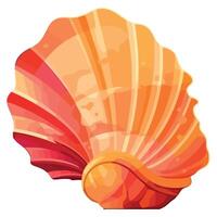 An orange shell with a red shell on it vector