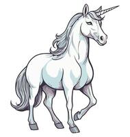 An illustration of a white unicorn vector