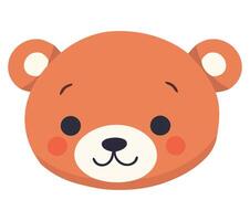 A cartoon bear head with a smile on its face vector