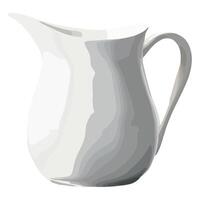 A white jug with a handle on a white background vector