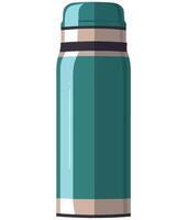 A green and brown water bottle on a white background vector