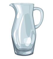 A glass pitcher on a white background vector