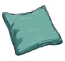 A green pillow on a white background vector
