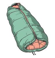 A sleeping bag with a zipper on the side vector