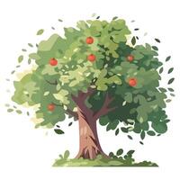 An apple tree with apples on it vector