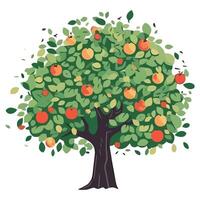 An apple tree with fruit on it vector