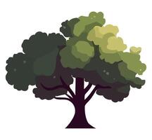 A cartoon tree with green leaves on it vector