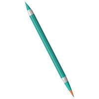 A green pencil with a white tip vector