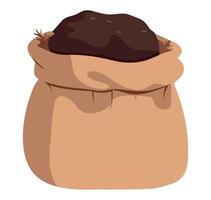 A bag of dirt in a sack on a white background vector