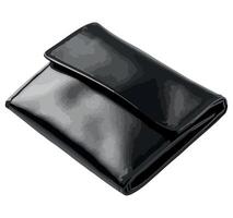 A black wallet on a white background vector
