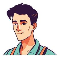 Cartoon man with suspenders and a green shirt vector