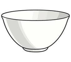 A white bowl with a black border on a white background vector