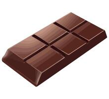 A chocolate bar is shown on a white background vector