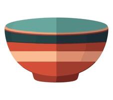 A colorful bowl with a blue stripe on the side vector