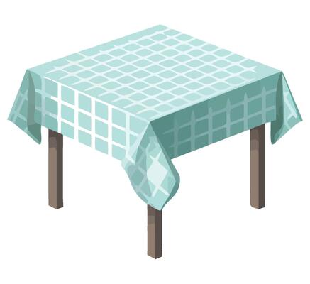Tablecloth on a wooden table