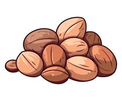 A pile of nuts on a white background vector