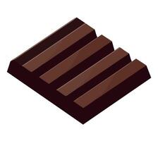 A chocolate bar is shown on a white background vector