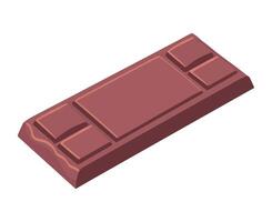 A chocolate bar is shown on a white background vector