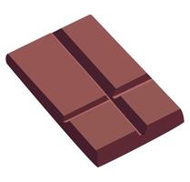 A chocolate bar is shown on a white background vector