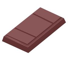 A chocolate bar is shown on a white background vector