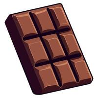A chocolate bar is shown on a white background vector