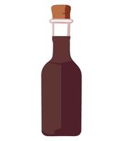 A bottle of wine with a cork on top vector