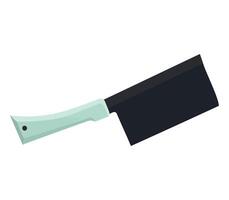 A knife with a black handle on a white background vector