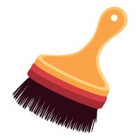 A brush with a red handle and orange handle vector