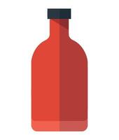 A red bottle with a black lid on a white background vector