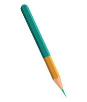 A pencil with a green tip and yellow tip vector