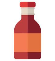 A bottle of ketchup with a red cap vector