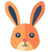A rabbit head with a blue nose and ears vector