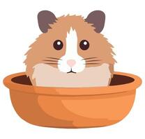 A hamster in a pot on a white background vector