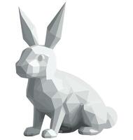 A white rabbit is sitting on a white background vector