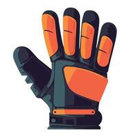 Glove with orange and black gloves on a white background vector