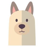 A dog's head with a long nose and ears vector