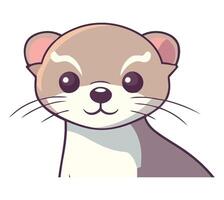 A cartoon otter with a big smile vector