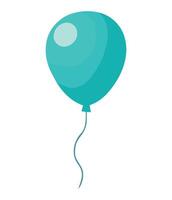 A blue balloon with a string attached to it vector