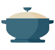 A blue pot with a lid on top vector